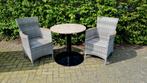 Granieten Tafeltje {Bijzet /Bistro }75 cm doorsnee + stoelen, Overige materialen, Tuinset, 2 zitplaatsen, Zo goed als nieuw
