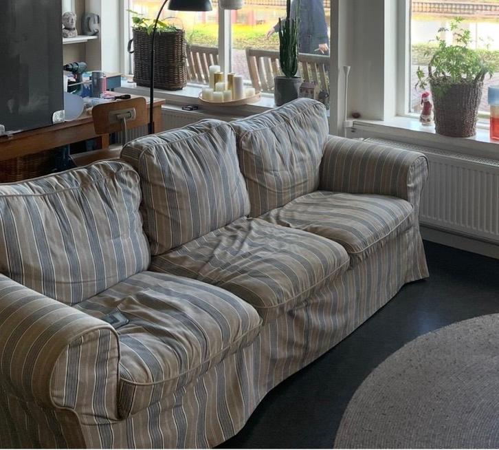 IKEA bank Ektorp, Huis en Inrichting, Banken | Bankstellen, Gebruikt, Rechte bank, Driepersoons, 200 tot 250 cm, 75 tot 100 cm