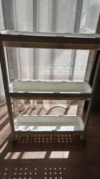 Trolley + hoek opbergrek  badkamer wit, Huis en Inrichting, Ophalen, Gebruikt