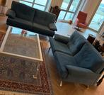 Design bankstel (blue Alcantara) + tafel Ligne Roset Melodie, Ophalen, Gebruikt, Overige materialen, Modern