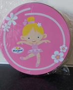 Koektrommel Roze met afbeelding Ballerina, Verzamelen, Blikken, Ophalen, Nieuw, Koek(jes)