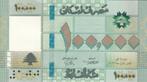 Libanon bankbiljet 100.000 Livres 2022, Pick 95e UNC, Ophalen of Verzenden, Midden-Oosten, Los biljet