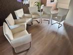 Jess Design Eetkamerstoelen - Wit Leer, Huis en Inrichting, Stoelen, Ophalen, Gebruikt, Wit, Leer