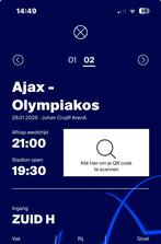 AJAX VS OLYMPIAKOS (F-SIDE) 1 KAART, Seizoenskaart, Eén persoon