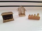 3 koperen miniatuurtjes voor in letterbak of een poppenhuis, Ophalen of Verzenden, Gebruikt, Overige typen