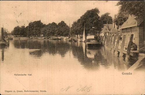 Hollandsche IJsel bij Gouda, Verzamelen, Ansichtkaarten | Nederland, Gelopen, Zuid-Holland, 1940 tot 1960, Ophalen of Verzenden