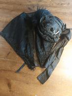 Antieke cape Pellerine en antieke bonnet Zwart met linten, Ophalen of Verzenden