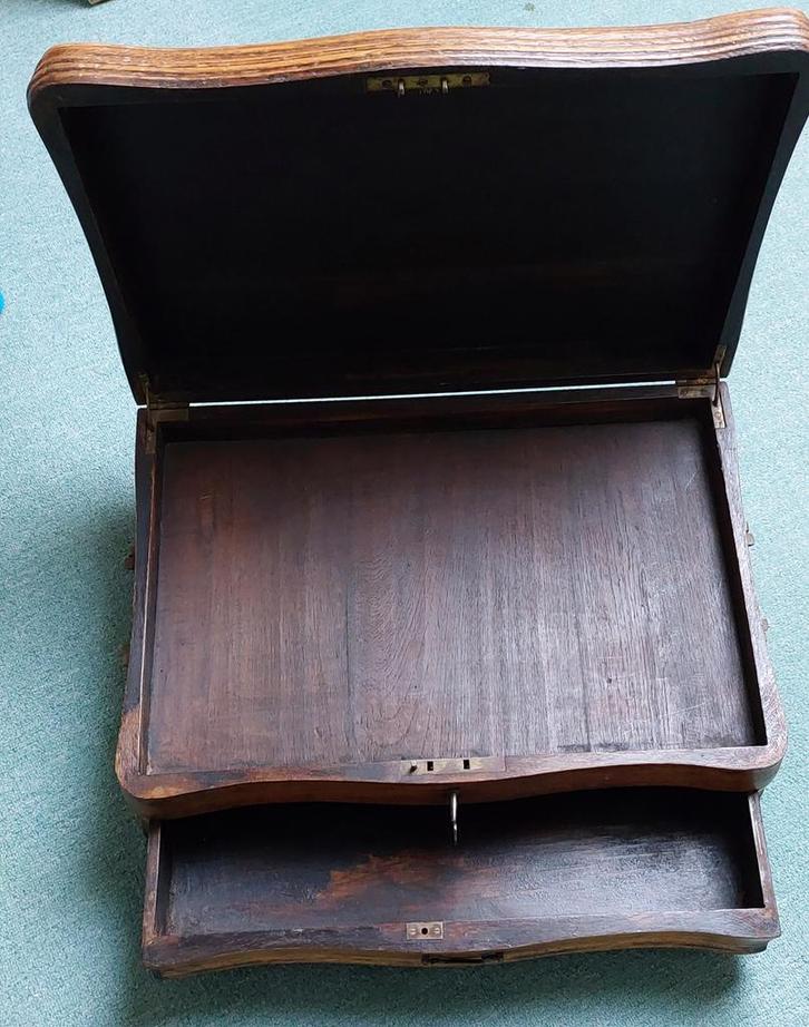 Prachtig antiek kistje met lade, Antiek en Kunst, Antiek | Woonaccessoires, Ophalen of Verzenden