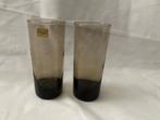 Retro Set van 2 Luminarc Rookglas Smoke longdrink glas, Ophalen, Gebruikt, Waterglas