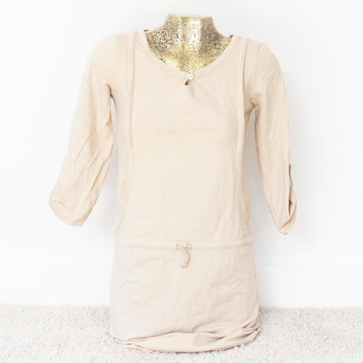 Super Leuk Dutch Indigo Jurkje (M) - 28 € 25,-, Kleding | Dames, Jurken, Zo goed als nieuw, Maat 38/40 (M), Beige, Boven de knie