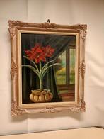Vintage Olieverf Schilderij Amaryllis, Antiek en Kunst, Kunst | Schilderijen | Klassiek, Ophalen of Verzenden