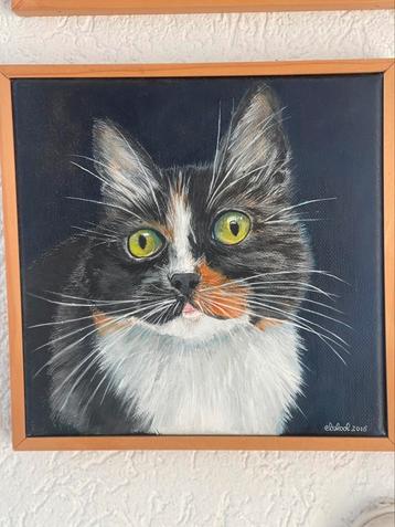 Uit kunstgalerie zeer mooi poezenschilderij beschikbaar voor biedingen