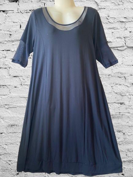 Rimini Aparte stretch jurk 42-44 (4), Kleding | Dames, Grote Maten, Verzenden, Zo goed als nieuw, Blauw, Jurk