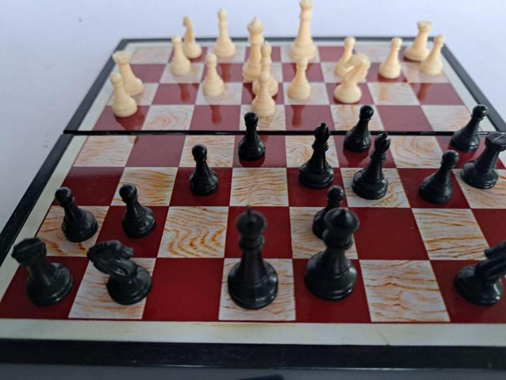 Magnetisch (reis) schaakspel - inklapbare schaakdoos, Hobby en Vrije tijd, Gezelschapsspellen | Bordspellen, Zo goed als nieuw