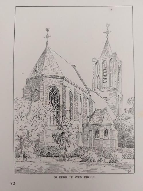 15 / Kerk te Westbroek, Antiek en Kunst, Kunst | Etsen en Gravures, Ophalen of Verzenden