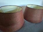 Set van 2 mooie bruine lampenkappen in goede staat!, Ophalen of Verzenden, Zo goed als nieuw, Rond, Minder dan 25 cm