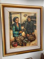 Indonesisch Schilderij Jamu verkoopster Java Bali Indonesië, Ophalen of Verzenden