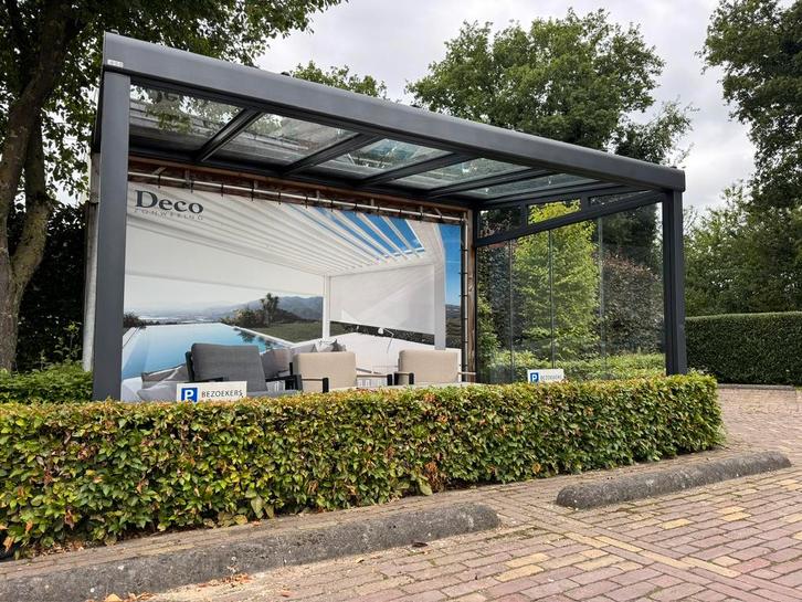** Overkapping Stobag; glas met zonwering en glaswand **, Tuin en Terras, Overkappingen, Zo goed als nieuw, Veranda, Ophalen
