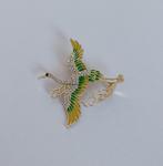 Kraanvogel broche, Sieraden, Tassen en Uiterlijk, Overige materialen, 4 tot 7 cm, Overige kleuren, Nieuw