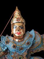 Nepalese Tibetaanse traditionele handgemaakte bladgoud pop, Antiek en Kunst, Ophalen of Verzenden