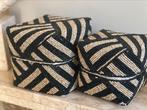 Kralen offermanden zwart / zandkleur set van 2, Ribbonstore, Verzenden, Rond, Ribbonstore@gmail.com