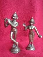 Antieke bronzen beeldjes Krishna en Radha., Antiek en Kunst, Ophalen of Verzenden