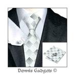 Dennis Gadgets: 100 % zijden stropdas ( 3 delig !! ) DG 0355, Ophalen of Verzenden, Nieuw, Wit, Met patroon