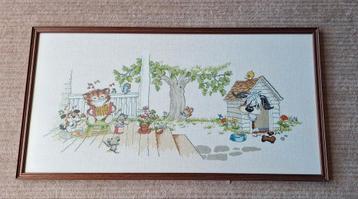 Borduurwerk Hond & Poes - Kinderkamer beschikbaar voor biedingen