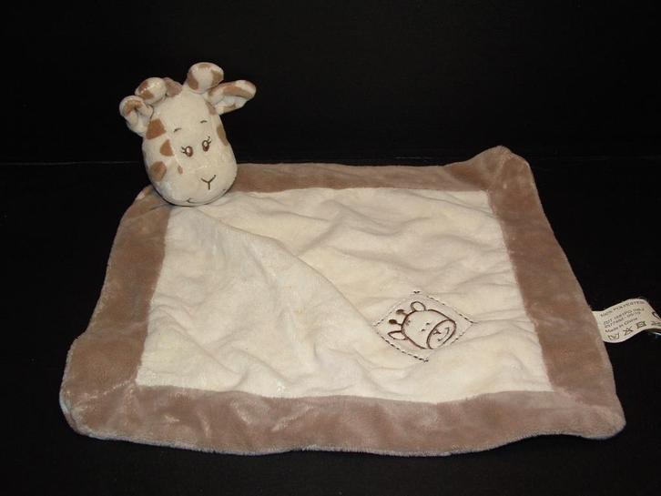 ZDT GIRAFFE ANIMAL BLANKET KNUFFELDOEK VELOURS WIT MET, Kinderen en Baby's, Speelgoed | Knuffels en Pluche, Nieuw, Overige typen