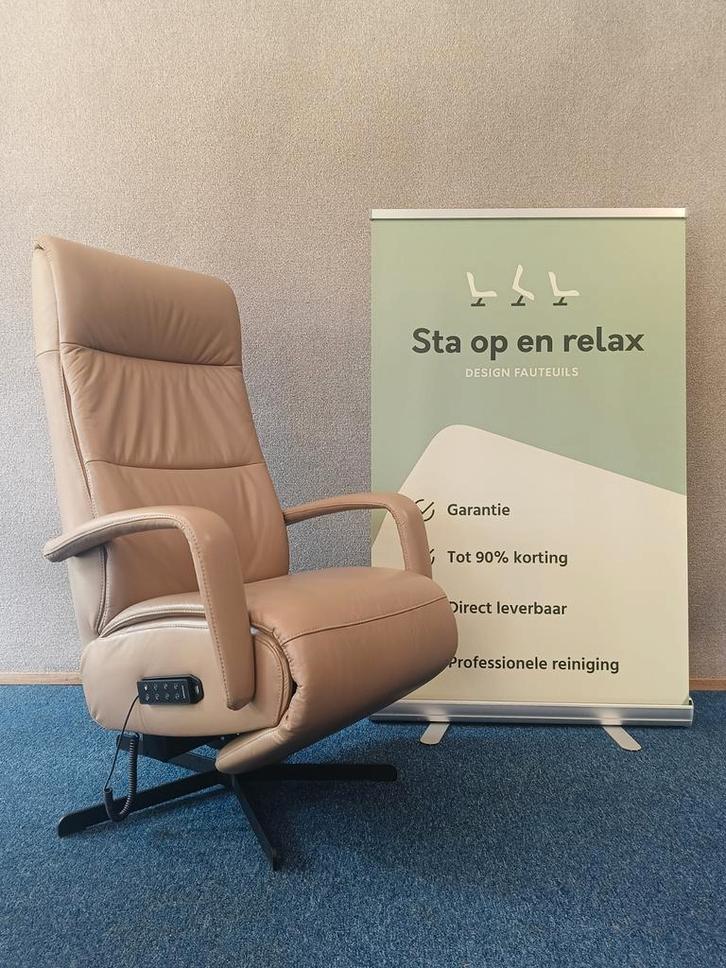 Sta op relax fauteuil Prominent S100 Extra luxe op accu 🔋, Huis en Inrichting, Fauteuils, Zo goed als nieuw, 50 tot 75 cm, Minder dan 75 cm
