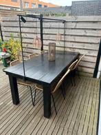 Tuintafel hout 200x96,5cm - zwart, Ophalen, Gebruikt, 50 tot 100 cm, Vijf personen of meer