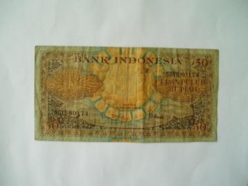 1644. Indonesia, 50 rupiah 1959 Sunflower. beschikbaar voor biedingen