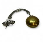 18e eeuws dubbel zilveren horloge aan zilveren chatelaine, Antiek en Kunst, Ophalen of Verzenden, Zilver