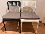 Eetkamerstoel 'Adde' (IKEA) zwart en wit, Ophalen, Overige materialen, Twee, Zwart