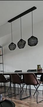 Hanglamp zwart 3 bollen, Verzenden, Zo goed als nieuw, Industrieel, Metaal
