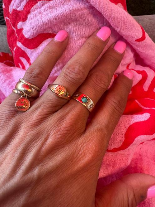 9 karaats zegelring goud L, Sieraden, Tassen en Uiterlijk, Ringen, Zo goed als nieuw, Dame, Kleiner dan 17, Goud, Ophalen of Verzenden