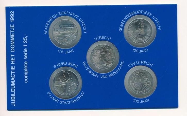 Utrecht Jubileumset Het Dommetje 1992, Postzegels en Munten, Penningen en Medailles, Overige materialen, Nederland, Ophalen of Verzenden