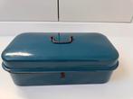Vintage Broodtrommel - Blauw Emaille, Ophalen, Gebruikt