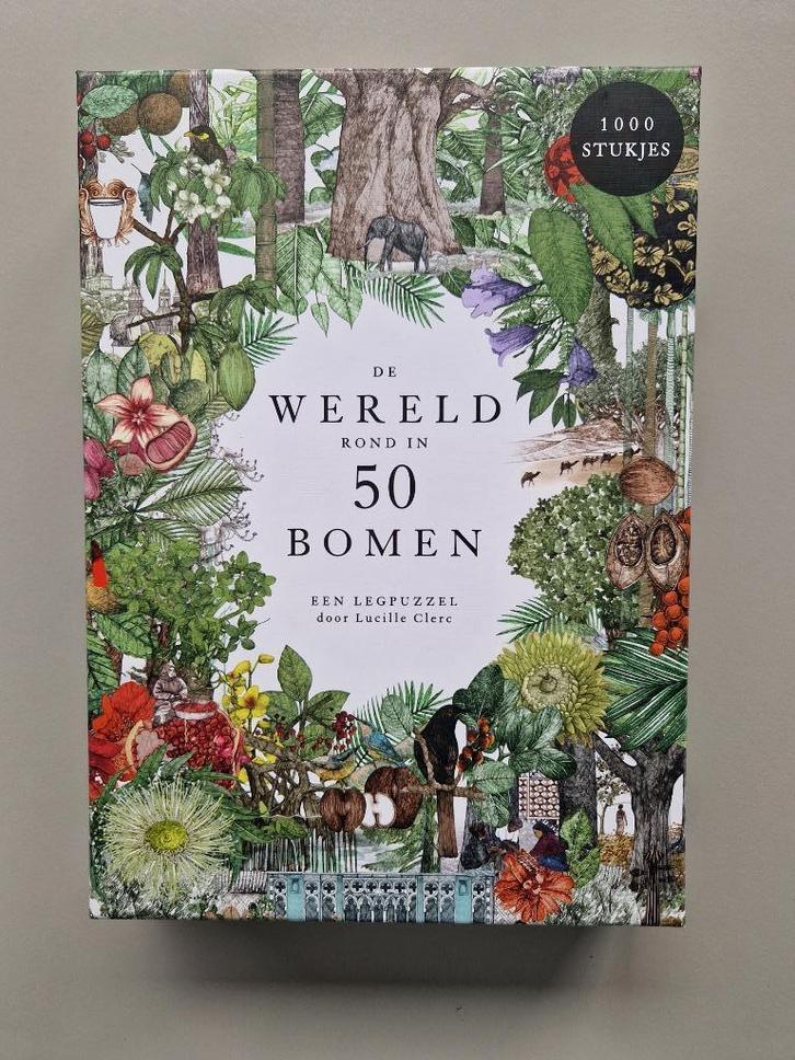 PUZZEL DE WERELD ROND IN 50 BOMEN, Hobby en Vrije tijd, Denksport en Puzzels, Zo goed als nieuw, Legpuzzel, 500 t/m 1500 stukjes