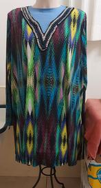 Kleurrijke tuniek  met kleurige zilver Kralen, Overige kleuren, Maat 46/48 (XL) of groter, Ophalen of Verzenden, Zo goed als nieuw
