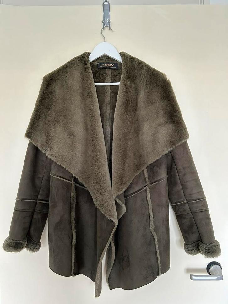 Lammy Coat Addy van den Krommenacker XL, Kleding | Dames, Jassen | Winter, Zo goed als nieuw, Maat 42/44 (L), Groen, Ophalen of Verzenden