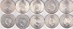 10 GULDEN MUNTEN 5 X 1970 en 5 X 1973 ZILVER, Ophalen of Verzenden, Koningin Juliana, 10 gulden, Zilver
