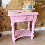 Roze tafeltje nachtkastje, Huis en Inrichting, 55 tot 70 cm, Zo goed als nieuw, Hout, Ophalen