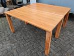 Houten eettafel metalen plaat eronder 160x80x80 cm, Ophalen, Modern, Vier personen, Rechthoekig