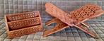 India houten brievenstandaard boekstandaard, messing inlays, Ophalen of Verzenden