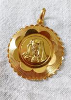 Grote 18k gouden medaillon, hanger maria,  religie, Sieraden, Tassen en Uiterlijk, Kettinghangers, Goud, Goud, Ophalen of Verzenden