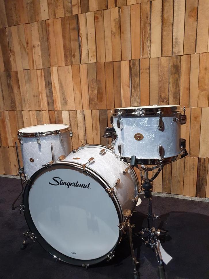 Slingerland Radio King 3pc shellset: white marine pearl, Muziek en Instrumenten, Drumstellen en Slagwerk, Nieuw, Ophalen of Verzenden