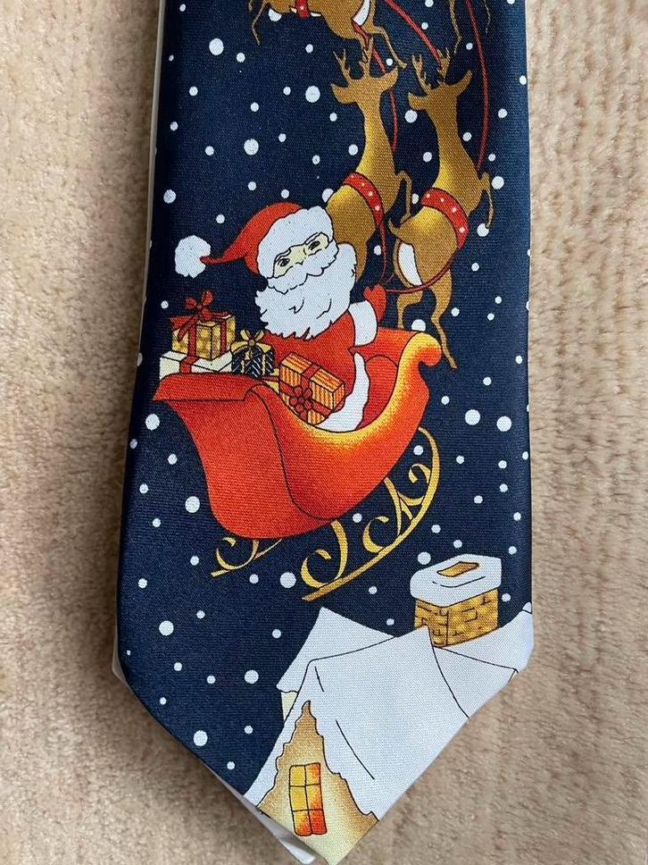 Kerst stropdas met muziek - Nieuw!, Kleding | Heren, Stropdassen, Nieuw, Met patroon, Blauw, Ophalen of Verzenden