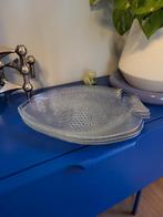 Vintage glazen vis serveerbordjes [3 stuks], Arcoroc, Glas of Glazen, Ophalen of Verzenden, Overige stijlen, Glas
