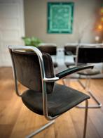 Gispen 201 stoelen 4 st - Dutch Originals, Huis en Inrichting, Stoelen, Ophalen, Gebruikt, Bruin, Metaal